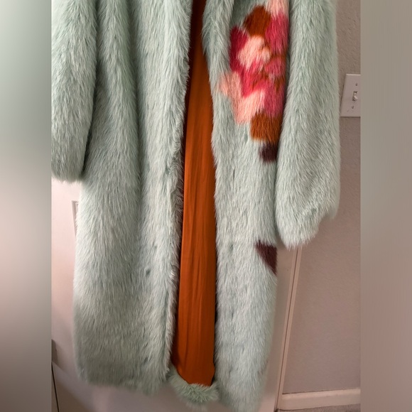 Free People Fluffy Flower Coat Seafoam Combo XS - Picture 10 of 12
